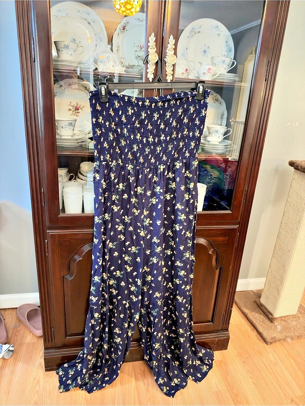 Bailey Blue Floral strapless jumpsuit